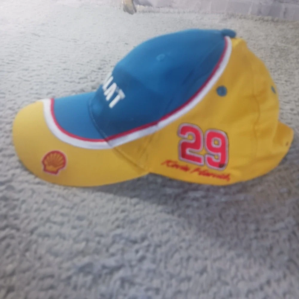 Shell Rotella T RCR Racing Hat Mens OSFM Blue Yellow Retro NASCAR Streetwear Cap